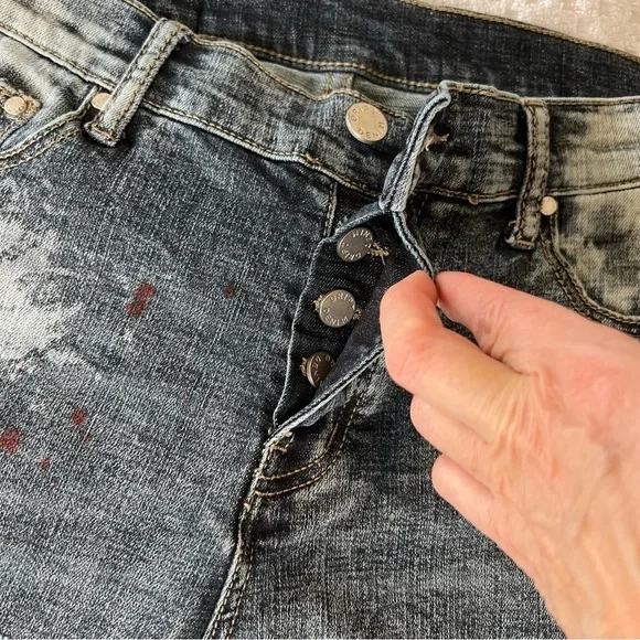 Dript Denim Paint Splatter Jeans